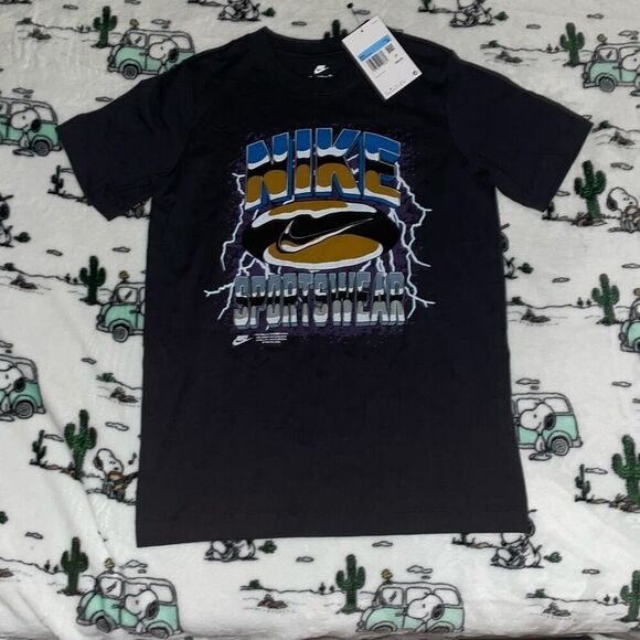 New the Nike tee sportswear for little boys kids size medium dark green / grey - Picture 1 of 7